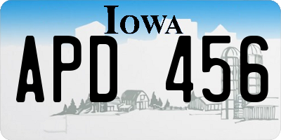 IA license plate APD456