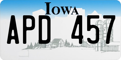 IA license plate APD457