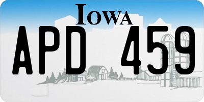 IA license plate APD459