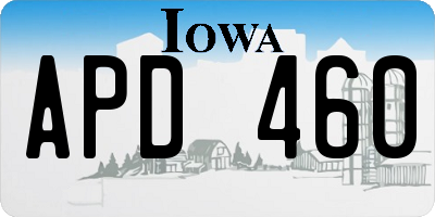 IA license plate APD460