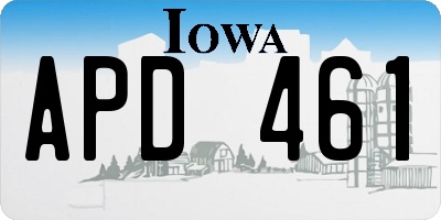IA license plate APD461