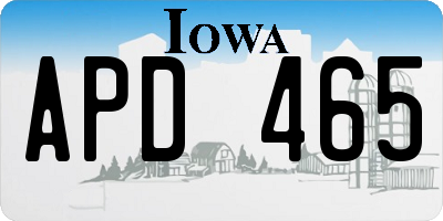 IA license plate APD465