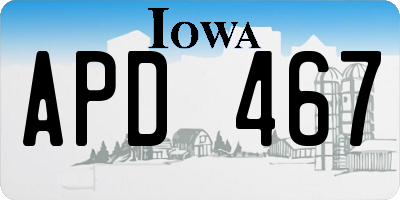 IA license plate APD467