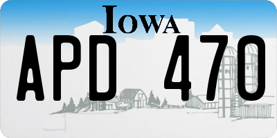IA license plate APD470