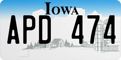 IA license plate APD474