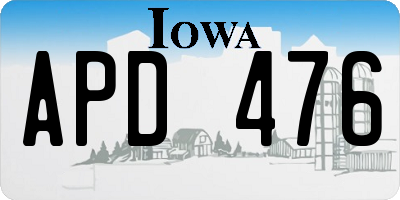 IA license plate APD476