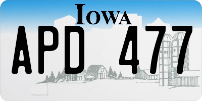 IA license plate APD477