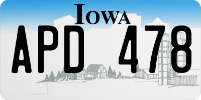 IA license plate APD478