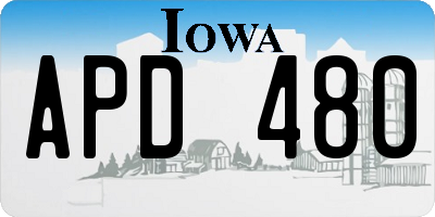 IA license plate APD480