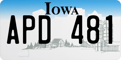 IA license plate APD481