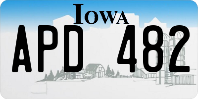 IA license plate APD482