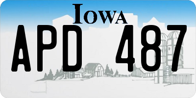 IA license plate APD487