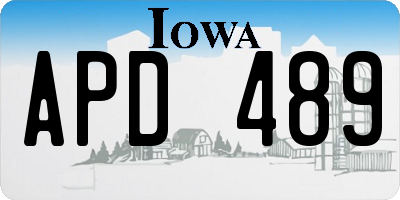 IA license plate APD489