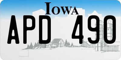 IA license plate APD490