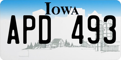 IA license plate APD493