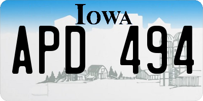 IA license plate APD494