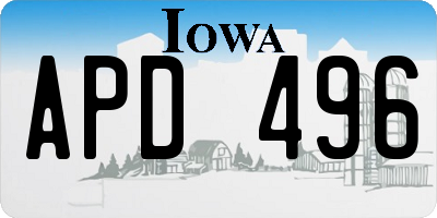 IA license plate APD496