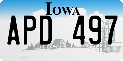IA license plate APD497