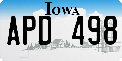 IA license plate APD498