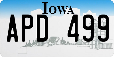 IA license plate APD499