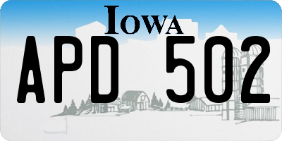 IA license plate APD502