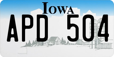 IA license plate APD504