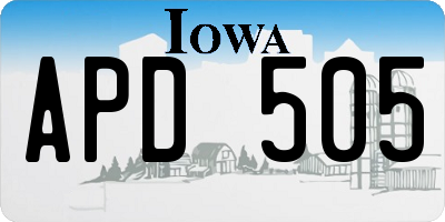 IA license plate APD505