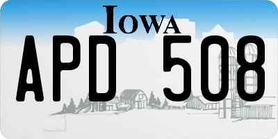 IA license plate APD508