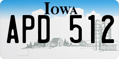 IA license plate APD512