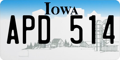 IA license plate APD514