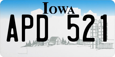 IA license plate APD521