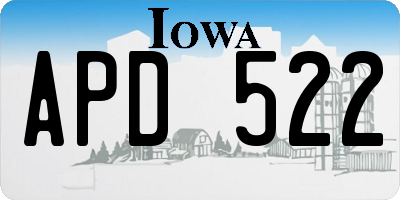 IA license plate APD522
