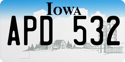 IA license plate APD532