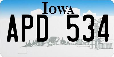 IA license plate APD534