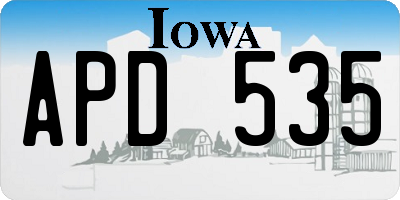 IA license plate APD535