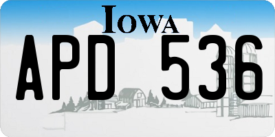 IA license plate APD536