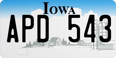 IA license plate APD543