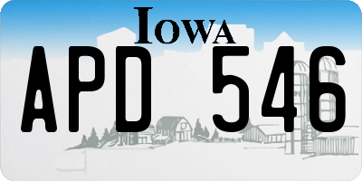 IA license plate APD546