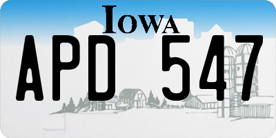 IA license plate APD547