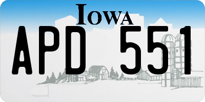 IA license plate APD551