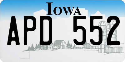 IA license plate APD552