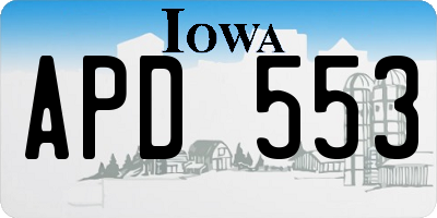 IA license plate APD553