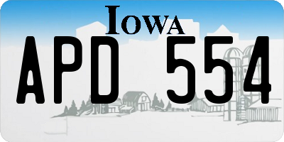 IA license plate APD554