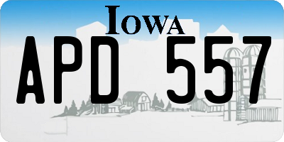 IA license plate APD557