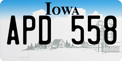 IA license plate APD558
