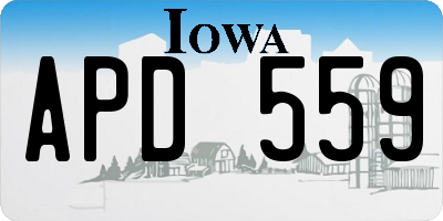 IA license plate APD559