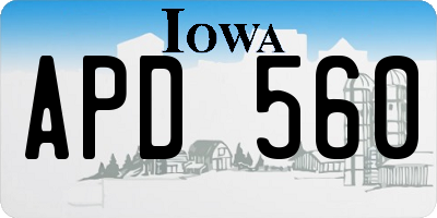IA license plate APD560