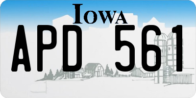IA license plate APD561