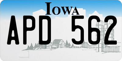 IA license plate APD562