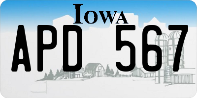 IA license plate APD567